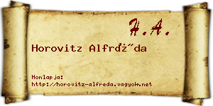 Horovitz Alfréda névjegykártya